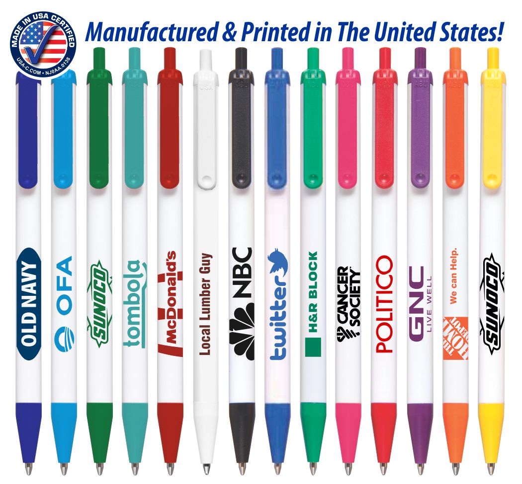 Bic Stick Click Ballpoint Pen - USA Made - Multi-Color -  5.70" L x 0.50" Diameter